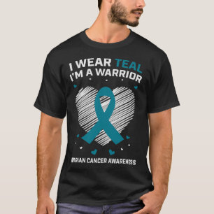 Camiseta Coração Eu Visto Teal Eu sou um Câncer de ovário g
