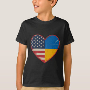 Camiseta Coração EUA Ucrânia - Dupla Nacionalidade 1 