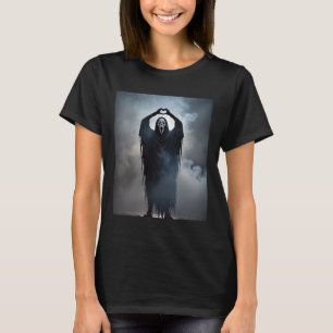 Camiseta Coração Fantasma Mãos Assustadas Rosto Horror Post