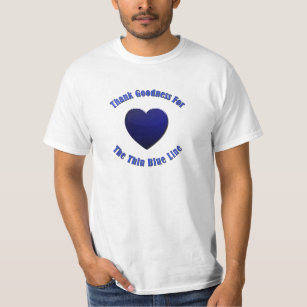 Camiseta Coração fina de linha azul
