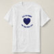 Camiseta Coração fina de linha azul (Frente do Design)