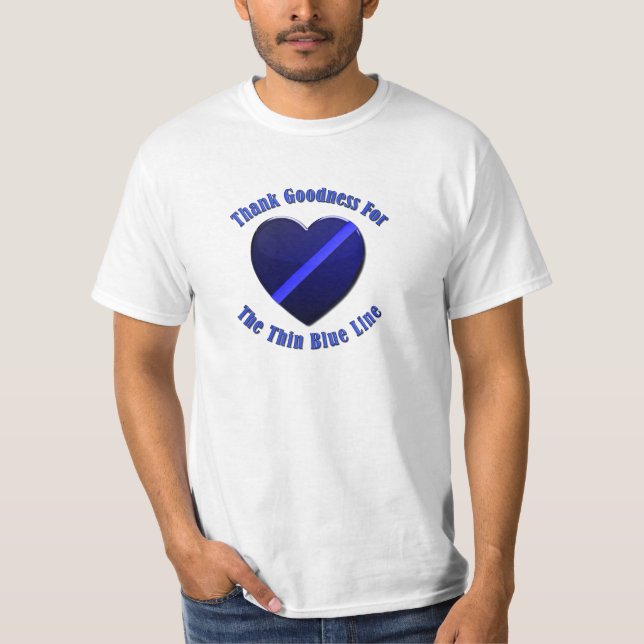 Camiseta Coração fina de linha azul (Frente)