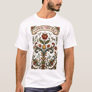 Camiseta Coração Floral