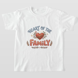 Camiseta Coração Floral do Centro da Família