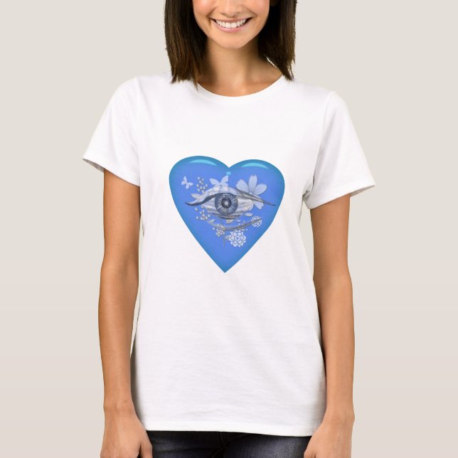 Camiseta Coração Floral Olho Místico (Frente)