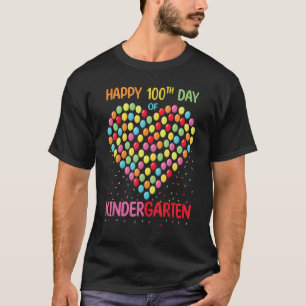 Camiseta Coração Fofo 100 Balões Feliz 100º Dia Escolar