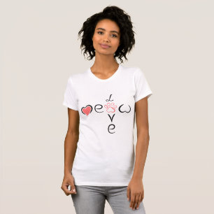 Camiseta Coração Fofo com Marca de Pata Mãe de gato
