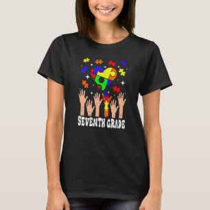 Camiseta Coração Fofo da 7ª Série Conscientização sobre Aut