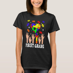 Camiseta Coração Fofo de 1ª Série Conscientização do Autism