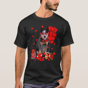 Camiseta Coração Fofo do Cão de Gado Australiano Dia dos Na