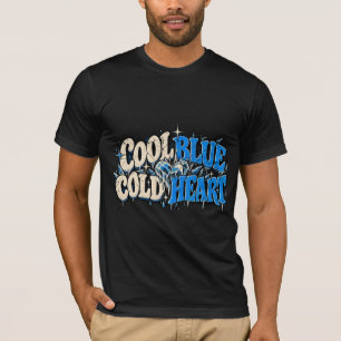 Camiseta Coração Frio Azul Legal Design Retro Gelo