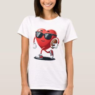 Camiseta Coração Futebol Americano Dia dos Namorados Menino