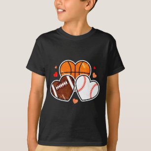 Camiseta Coração Futebol Basquete Futebol de Associação Dia