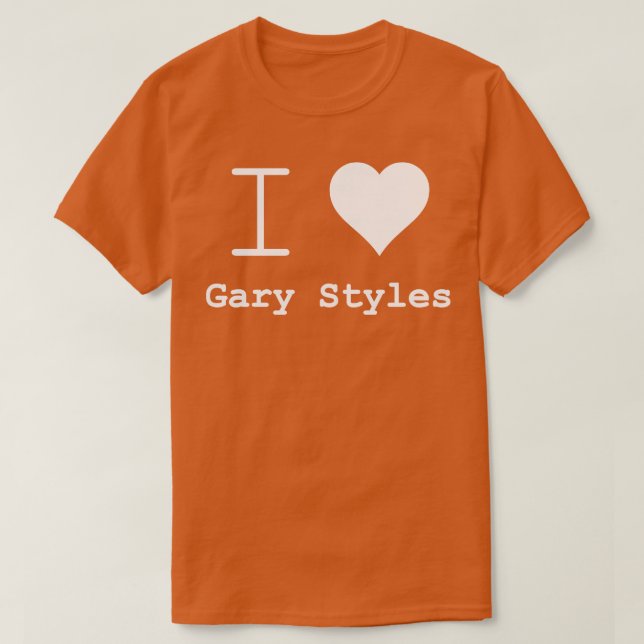Camiseta coração Gary Styles ama (Frente do Design)