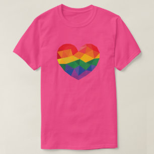 Camiseta Coração geométrico do orgulho de LGBT