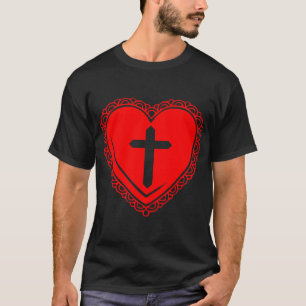 Camiseta Coração Gótico & Cruz (Vermelho)