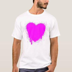 Camiseta Coração Grunge - Magenta
