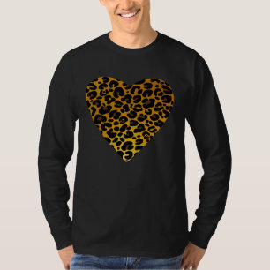 Camiseta Coração Guepardo Leopardo Tigre Impressão Animal S