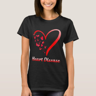 Camiseta Coração Guerreiro Borboleta Coração Vermelho Doenç