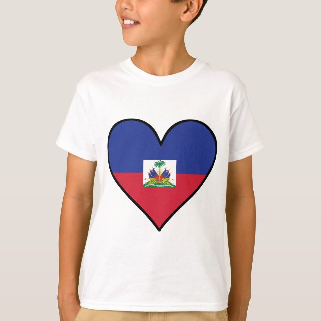 Camiseta Coração haitiano da bandeira (Frente)