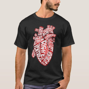 Camiseta Coração Humano Anatômico Cardiologia Médica Cardía
