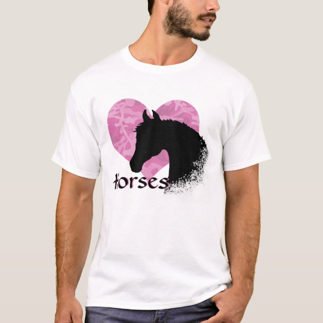 Camiseta Coração III (camo rosa) (Frente)