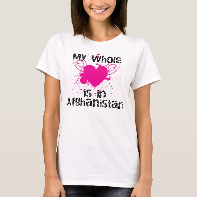 Camiseta Coração inteiro (Afeganistão, rosa) (Frente)