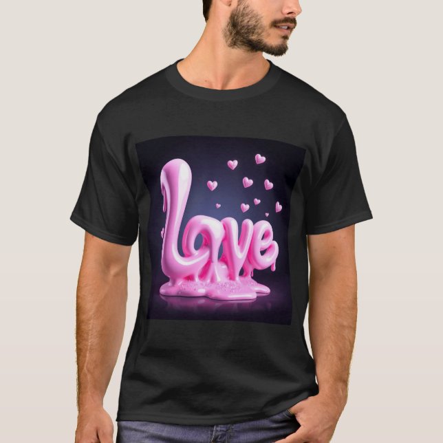 Camiseta Coração Iridescente 3D olográfico (Frente)
