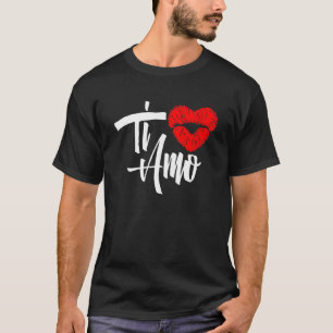Camiseta Coração Italiano Bonito Moldou Beijo Ti Amo Você T