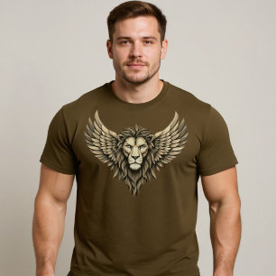 Camiseta Coração-Leão Colorido