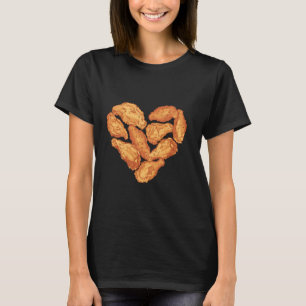 Camiseta Coração Legal Amor Frango Frito Amante de Frangos