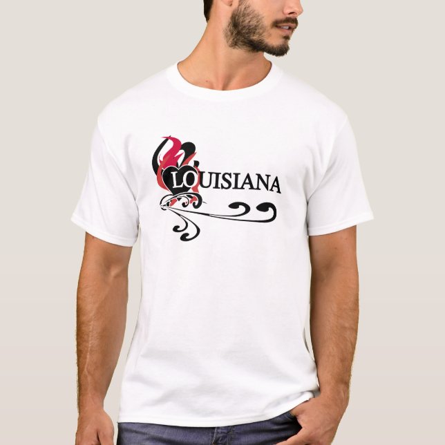 Camiseta Coração Louisiana do fogo (Frente)