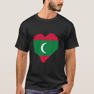 Camiseta Coração Maldivo Orgulho Maldivo Bandeira Maldiva M