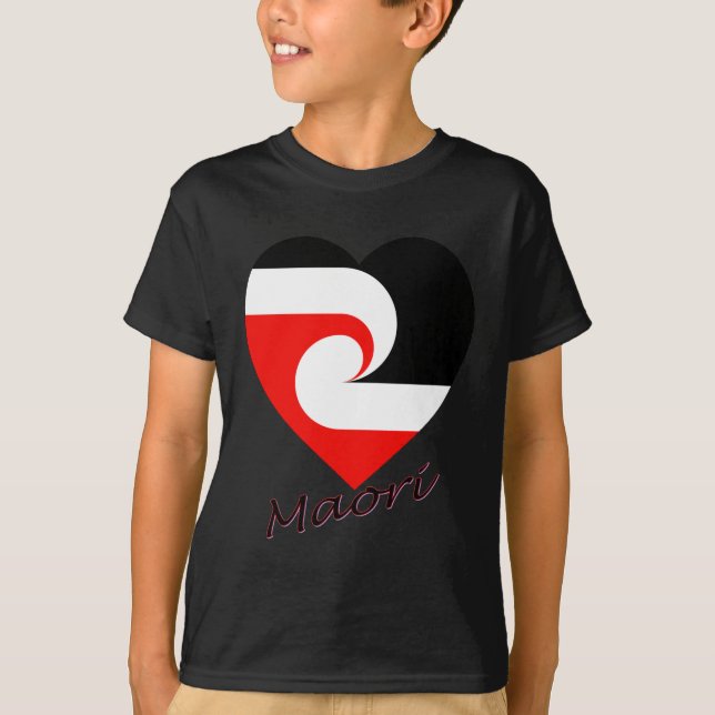 Camiseta Coração maori da bandeira (Frente)