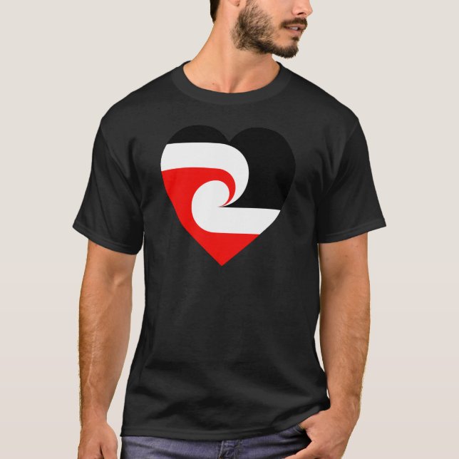 Camiseta Coração maori da bandeira (Frente)