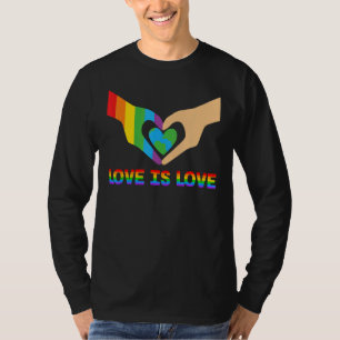 Camiseta Coração Mãos Arco-Íris Amor É Amor Lgbqt Lésbica G