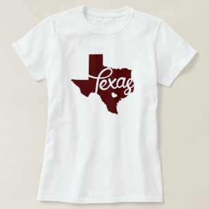 Camiseta Coração Marrom Texas
