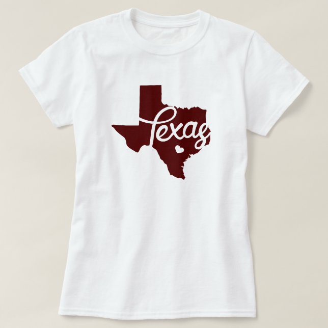 Camiseta Coração Marrom Texas (Frente do Design)