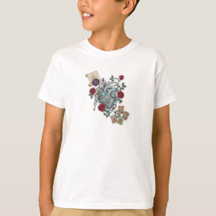 Camiseta Coração Mecânico com Rosas – Arte Surrealista Vint