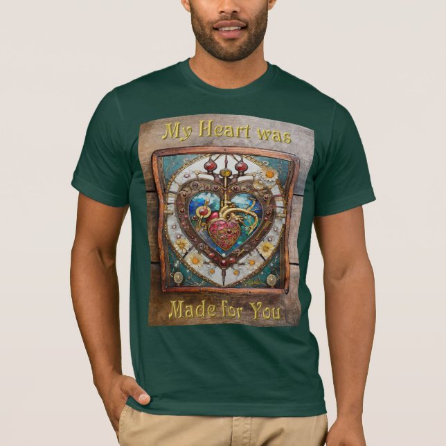 Camiseta Coração Mecânico Série Steampunk Anatômica (Frente)