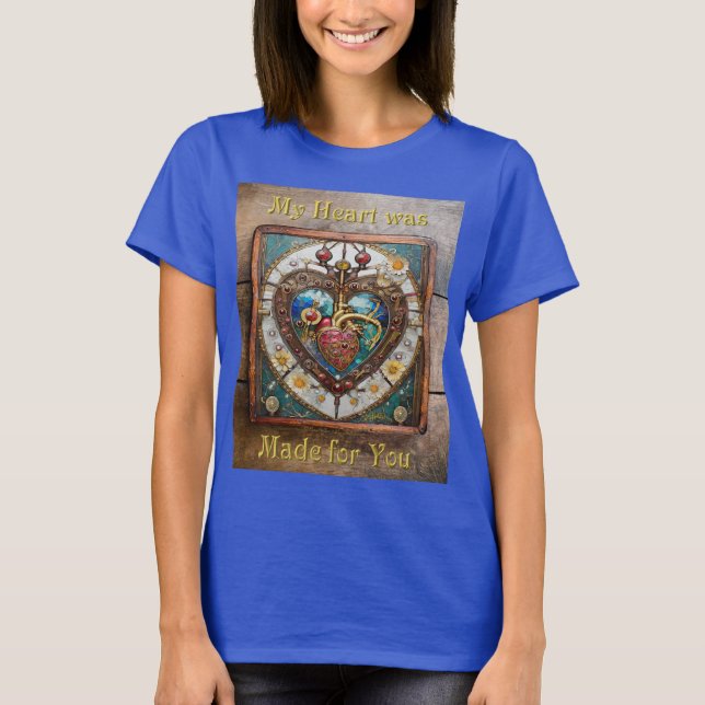Camiseta Coração Mecânico Série Steampunk Anatômico (Frente)