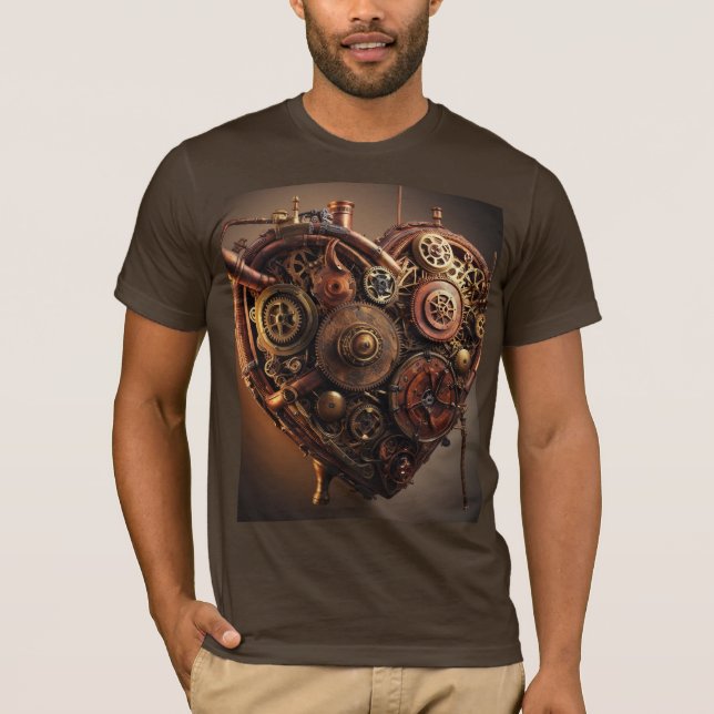 Camiseta Coração Mecânico Steampunk (Frente)