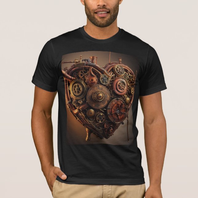 Camiseta Coração Mecânico Steampunk (Frente)