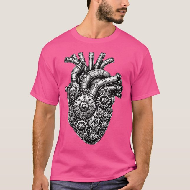 Camiseta Coração Mecânico Steampunk (Frente)