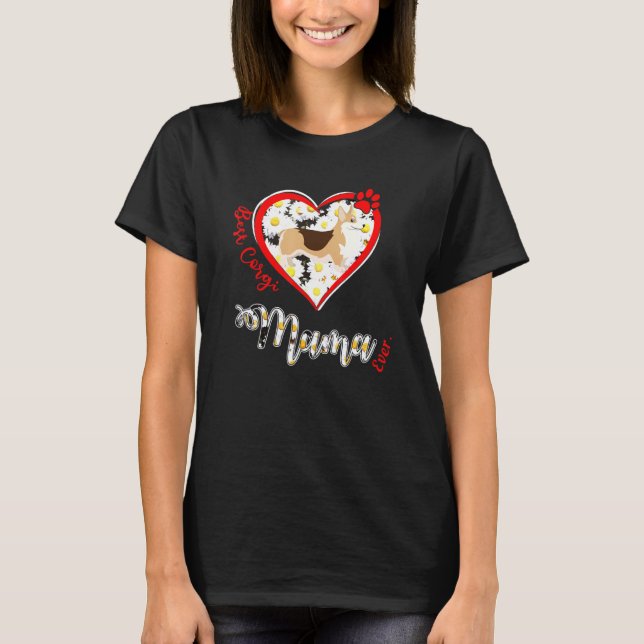 Camiseta Coração Melhor Corgi Dia das Mães (Frente)