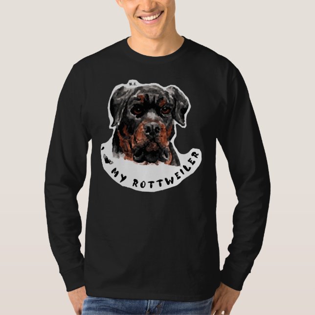 Camiseta Coração Meu Rottweiler 48 (Frente)
