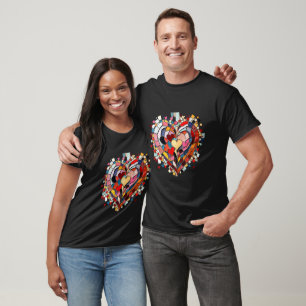 Camiseta Coração Mosaico de Amor