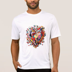 Camiseta Coração Mosaico de Amor