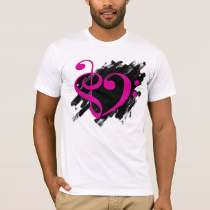 Camiseta Coração Musical do Coração Vermelho e Limpo do Sac
