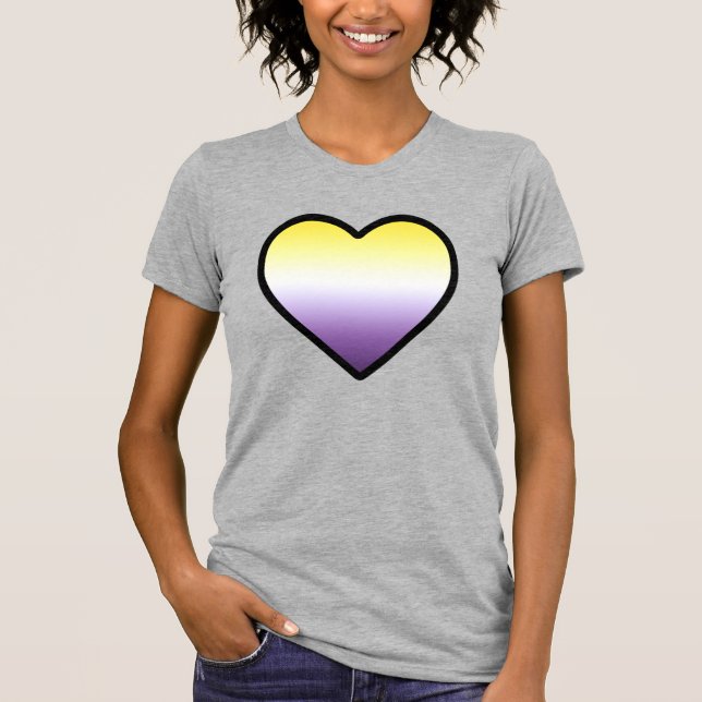 Camiseta Coração não-binário (Frente)